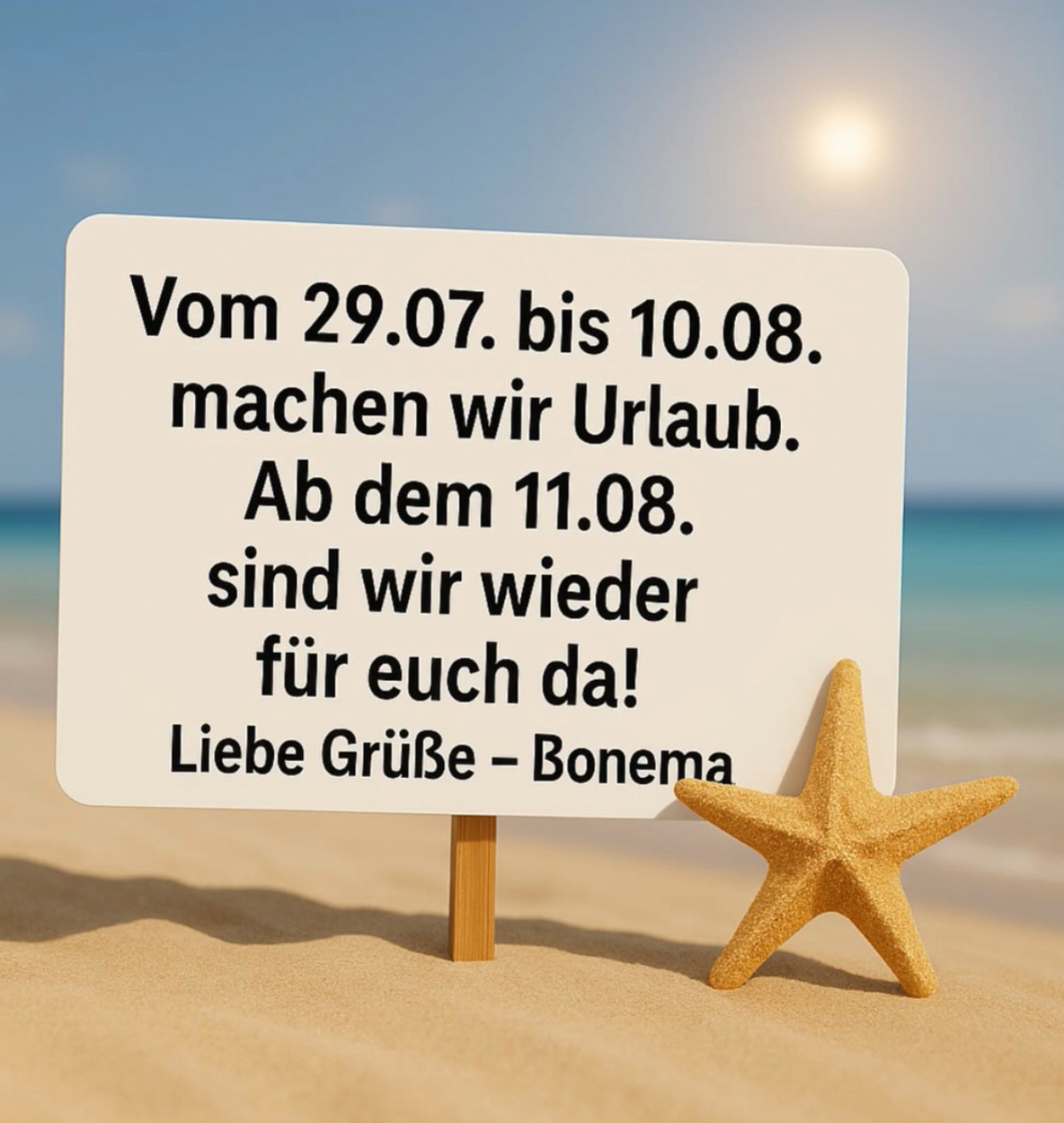 BoneMa - Betriebsurlaub